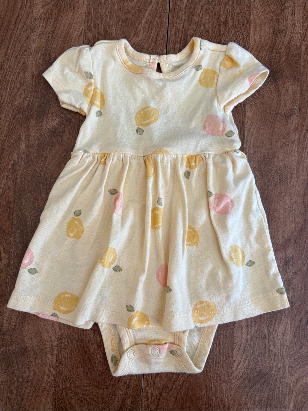 Carter's Cream and Pale Yellow Lemon Infant Bodysuit